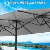 Garvee 13ft Patio Umbrella with Double Canopy, Premium Commercial Extra Large Market Umbrella for Outdoor Dining Sets, Resort Patios and Backyard Entertainment Areas, w/o Base(Gray)