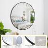 Garvee 20 in Round Mirror for Wall, Black Metal Frame Circle Mirror, Round Bathroom Mirror for Wall Decor, Rounds Mirror for Entryway, Vanity, Bedroom, Easy to Install(Black)