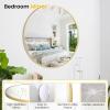 Garvee 20 in Round Mirror for Wall, Black Metal Frame Circle Mirror, Round Bathroom Mirror for Wall Decor, Rounds Mirror for Entryway, Vanity, Bedroom, Easy to Install(Gold)