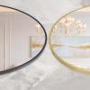 Garvee 20 in Round Mirror for Wall, Black Metal Frame Circle Mirror, Round Bathroom Mirror for Wall Decor, Rounds Mirror for Entryway, Vanity, Bedroom, Easy to Install(Gold)