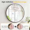 Garvee 20 in Round Mirror for Wall, Black Metal Frame Circle Mirror, Round Bathroom Mirror for Wall Decor, Rounds Mirror for Entryway, Vanity, Bedroom, Easy to Install(Black)