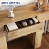 Garvee 47 in Long Console Table with Drawer, Wooden Rectangular Sofa Table Behind The Couch, Industrial Farmhouse Entryway Foyer Hallway Tables for Entrance, Living Room, Natural(Natural Π-shaped)