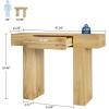 Garvee 47 in Long Console Table with Drawer, Wooden Rectangular Sofa Table Behind The Couch, Industrial Farmhouse Entryway Foyer Hallway Tables for Entrance, Living Room, Natural(Natural Π-shaped)