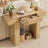 Garvee 47 in Long Console Table with Drawer, Wooden Rectangular Sofa Table Behind The Couch, Industrial Farmhouse Entryway Foyer Hallway Tables for Entrance, Living Room, Natural(Natural Π-shaped)