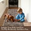 Garvee 5×7 Living Room Rug Modern Solid Throw Rugs with Rubber Backing Washable, Non Shedding Stain Resistant Neutral Carpet Low Pile Contemporary Soft Mats for Bedroom Nursery Dining Room, Linen(Airy Solid|brown)