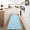 Garvee 5×7 Living Room Rug Modern Solid Throw Rugs with Rubber Backing Washable, Non Shedding Stain Resistant Neutral Carpet Low Pile Contemporary Soft Mats for Bedroom Nursery Dining Room, Linen(Airy Solid|light Blue)