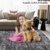 Garvee 5×7 Living Room Rug Modern Solid Throw Rugs with Rubber Backing Washable, Non Shedding Stain Resistant Neutral Carpet Low Pile Contemporary Soft Mats for Bedroom Nursery Dining Room, Linen(Airy Solid|dark Grey)