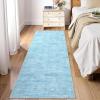 Garvee 5×7 Living Room Rug Modern Solid Throw Rugs with Rubber Backing Washable, Non Shedding Stain Resistant Neutral Carpet Low Pile Contemporary Soft Mats for Bedroom Nursery Dining Room, Linen(Airy Solid|light Blue)