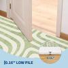 Garvee 9X12 Area Rugs for Living Room, Abstract Modern Washable Rugs, Non-Slip Low-Pile Soft Floor Carpet for Bedroom, Living Room, Dining Room, Green(Green)