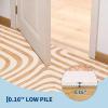 Garvee 9X12 Area Rugs for Living Room, Abstract Modern Washable Rugs, Non-Slip Low-Pile Soft Floor Carpet for Bedroom, Living Room, Dining Room, Green(Orange)