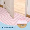 Garvee 9X12 Area Rugs for Living Room, Abstract Modern Washable Rugs, Non-Slip Low-Pile Soft Floor Carpet for Bedroom, Living Room, Dining Room, Green(Pink)