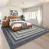Garvee ﻿9×12 Large Area Rugs for Living Room Machine Washable Non-Slip Braided Rugs for Bedroom, Low Pile Ultra Thin Floor Carpet for Nursery Bedroom Dinning Room Apartment, Black