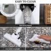 Garvee 9×12 Large Living Room Rug for Bedroom Vintage Oriental Foldable Non-Skid Stain Resistant Area Rugs Washable Traditional Print Soft Low-Pile Non-Shedding Accent Carpet, Beige(Grey)