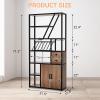 Garvee Bar Cabinet with LED Lights, 71.2 in Tall Wine Liquor Cabinets with Power Outlets and Glass Holder, Coffee Bar Station for Living Room, Microwave Stand Bakers Rack Cabinets(Brown)