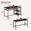 Garvee Dining Table Set for 4, Kitchen Table Set for 4 with 2 Benches, 3 Piece Dining Room Table Set for Small Space Apartment, Black(Black)