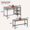 Garvee Dining Table Set for 4, Kitchen Table Set for 4 with 2 Benches, 3 Piece Dining Room Table Set for Small Space Apartment, Black(Grey)