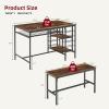 Garvee Dining Table Set for 4, Kitchen Table Set for 4 with 2 Benches, 3 Piece Dining Room Table Set for Small Space Apartment, Black(Retro Brown)