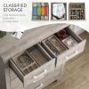 Garvee Dresser for Bedroom with 6 Drawers, 45 in Tall Grey Dressers & Chests of Drawers with Storage, Wooden Storage Organizer Dressers for Closet, Large Drawer Dresser for Living Room, Entryway