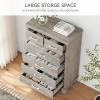 Garvee Dresser for Bedroom with 6 Drawers, 45 in Tall Grey Dressers & Chests of Drawers with Storage, Wooden Storage Organizer Dressers for Closet, Large Drawer Dresser for Living Room, Entryway
