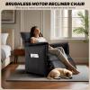 Garvee Elertric Recliner Chair with Memory Function PU Leather, Adjustable Single Recliners Sofa with Remote Control for Adults, Home Theater Seating &Armchair for Living Room/Office