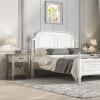 Garvee End Table with Drawer, Nightstand with 2 Tiers Storage Shelves, Side Table with Dresser, Bedside Table for Living Room, Bedroom, Dorm, Grey(Grey)