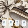 Garvee Jungle Rug 5×7 Washable Animal Living Room Rug Non-Slip Non-Shedding Kids Bedroom Aesthetic Rugs for Boy Play Room Foldable Low Pile Accent Botanical Rugs for Kitchen Office Nursery Decor Black(Tiger Camel)