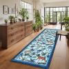 Garvee Jungle Rug 5×7 Washable Animal Living Room Rug Non-Slip Non-Shedding Kids Bedroom Aesthetic Rugs for Boy Play Room Foldable Low Pile Accent Botanical Rugs for Kitchen Office Nursery Decor Black(Tiger Blue)