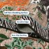 Garvee Jungle Rug 5×7 Washable Animal Living Room Rug Non-Slip Non-Shedding Kids Bedroom Aesthetic Rugs for Boy Play Room Foldable Low Pile Accent Botanical Rugs for Kitchen Office Nursery Decor Black(Brown)