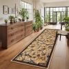 Garvee Jungle Rug 5×7 Washable Animal Living Room Rug Non-Slip Non-Shedding Kids Bedroom Aesthetic Rugs for Boy Play Room Foldable Low Pile Accent Botanical Rugs for Kitchen Office Nursery Decor Black(Tiger Brown)
