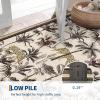Garvee Jungle Rug 5×7 Washable Animal Living Room Rug Non-Slip Non-Shedding Kids Bedroom Aesthetic Rugs for Boy Play Room Foldable Low Pile Accent Botanical Rugs for Kitchen Office Nursery Decor Black(Tiger Camel)
