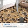 Garvee Jungle Rug 5×7 Washable Animal Living Room Rug Non-Slip Non-Shedding Kids Bedroom Aesthetic Rugs for Boy Play Room Foldable Low Pile Accent Botanical Rugs for Kitchen Office Nursery Decor Black(Tiger Brown)