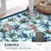 Garvee Jungle Rug 5×7 Washable Animal Living Room Rug Non-Slip Non-Shedding Kids Bedroom Aesthetic Rugs for Boy Play Room Foldable Low Pile Accent Botanical Rugs for Kitchen Office Nursery Decor Black(Tiger Blue)