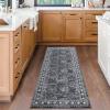 Garvee Large Bordered Area Rug 9×12 Machine Washable Living Room Rug Stain-Resistant Neutral Floor Cover Ultra-Soft Low Pile Geometric Indoor Rugs for Bedroom Dining Room Playroom Farmhouse Dorm Teal(Grey)