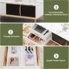 Garvee Large Coffee Table for Living Room Modern White, Faux Marble Top with 4 Drawers & Glass Doors Storage, Fluted Panel Design, White & Gold, Hidden Compartment and Storage Shelf for Reception Room(White)