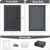 Garvee Large Outdoor Rugs 9×18 Waterproof Reversible Outdoor Plastic Straw Rugs, Easy Cleaning Patio Camping Carpet, All-Weather Outside Rugs for RV Patio Porch Deck Balcony (Grey/White)(Black/Grey)