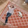 Garvee Large Outdoor Rugs 9×18 Waterproof Reversible Outdoor Plastic Straw Rugs, Easy Cleaning Patio Camping Carpet, All-Weather Outside Rugs for RV Patio Porch Deck Balcony (Grey/White)(Brick Red/White)