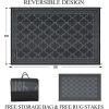 Garvee Large Outdoor Rugs 9×18 Waterproof Reversible Outdoor Plastic Straw Rugs, Easy Cleaning Patio Camping Carpet, All-Weather Outside Rugs for RV Patio Porch Deck Balcony (Grey/White)(Black/Grey)