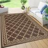 Garvee Large Outdoor Rugs 9×18 Waterproof Reversible Outdoor Plastic Straw Rugs, Easy Cleaning Patio Camping Carpet, All-Weather Outside Rugs for RV Patio Porch Deck Balcony (Grey/White)(Brown/Coffee)