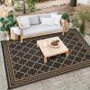 Garvee Large Outdoor Rugs 9×18 Waterproof Reversible Outdoor Plastic Straw Rugs, Easy Cleaning Patio Camping Carpet, All-Weather Outside Rugs for RV Patio Porch Deck Balcony (Grey/White)(Black/Brown)