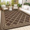 Garvee Large Outdoor Rugs 9×18 Waterproof Reversible Outdoor Plastic Straw Rugs, Easy Cleaning Patio Camping Carpet, All-Weather Outside Rugs for RV Patio Porch Deck Balcony (Grey/White)(Brown/Coffee)