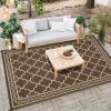 Garvee Large Outdoor Rugs 9×18 Waterproof Reversible Outdoor Plastic Straw Rugs, Easy Cleaning Patio Camping Carpet, All-Weather Outside Rugs for RV Patio Porch Deck Balcony (Grey/White)(Brown/Coffee)