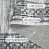 Garvee Modern Washable Rugs 5×7, Soft Non Slip Living Room Rugs Ultra Thin Low Pile Large Bedroom Carpet, Non Slip Modern Bordered Print Mat for Dining Room Nursery Playroom, Red Brown(Grey Green)