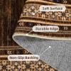 Garvee Modern Washable Rugs 5×7, Soft Non Slip Living Room Rugs Ultra Thin Low Pile Large Bedroom Carpet, Non Slip Modern Bordered Print Mat for Dining Room Nursery Playroom, Red Brown(Red Brown)