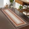 Garvee Printed Rugs (Not Woven!) Washable Rugs 8×10 Area Rug for Living Room Soft Bedroom Rug Farmhouse Large Rug Non Slip Stain Resistant Carpet for Nursery Dining Room 8’x10′(Printed|rust&brown)