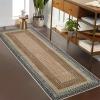 Garvee Printed Rugs (Not Woven!) Washable Rugs 8×10 Area Rug for Living Room Soft Bedroom Rug Farmhouse Large Rug Non Slip Stain Resistant Carpet for Nursery Dining Room 8’x10′(Printed|orange&natural)