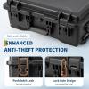 Garvee Protective Case,Heavy Duty Protective Dry Box Case with Padded Dividers and Wheels,Waterproof Travel Camera Case Dustproof and Impact Resistant,22” x 14” x 9”,for Travel, Hunt
