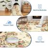 Garvee Rugs for Living Room 3×5, Washable Floral Area Rug Non Slip Soft, Low Pile Ultra-Thin Carpet for Entryway, Kitchen, Bedroom, Black(Beige)