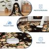 Garvee Rugs for Living Room 3×5, Washable Floral Area Rug Non Slip Soft, Low Pile Ultra-Thin Carpet for Entryway, Kitchen, Bedroom, Black(Black)
