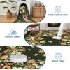 Garvee Rugs for Living Room 3×5, Washable Floral Area Rug Non Slip Soft, Low Pile Ultra-Thin Carpet for Entryway, Kitchen, Bedroom, Black(Dark Green)