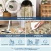 Garvee Scalloped 8×10 Rugs Washable Area Rugs for Living Room,Modern Stain Resistant Solid Rug for Bedroom, Scalloped Low Pile Non-Slip Neutral Rug for Farmhouse Dining Room Home Office Dorm,Grey(Brown|snake)